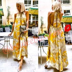 New with tags Zara printed halter dress. Size M-L